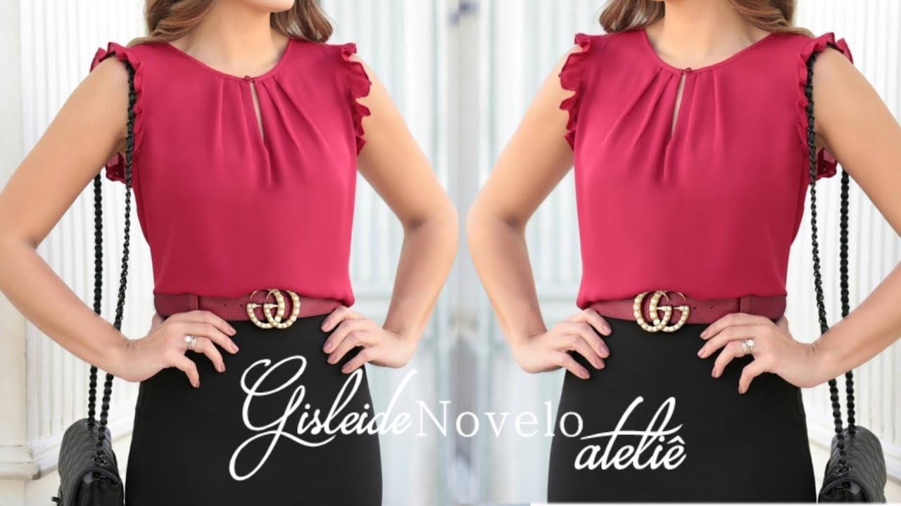 ✅️DIY Como fazer Blusa com Pregas_Costura fácil passo a passo para iniciante Gisleide Novelo