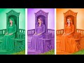 We Built Our Best House 🏠 One Colored Room Makeover Challenge