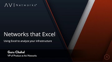 Using Excel to Analyze Application Data with Avi Networks