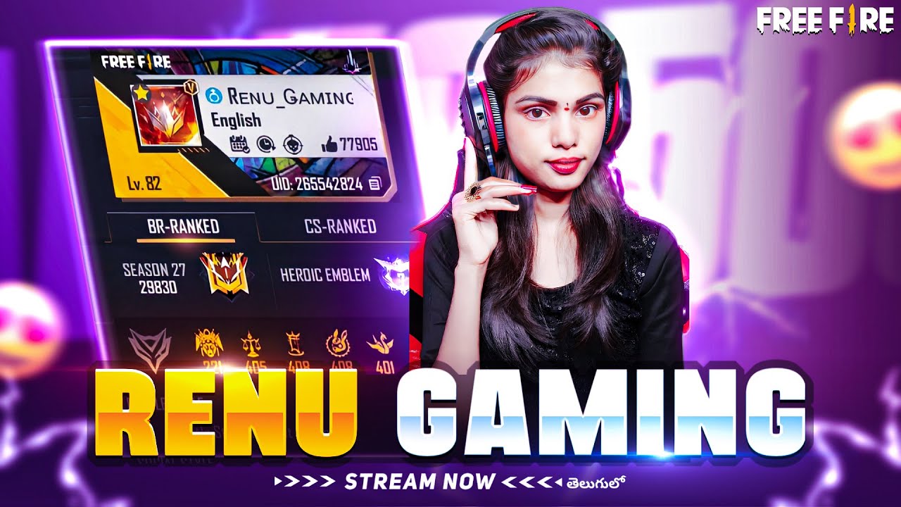 Grandmaster Rank Push With Teamcode - free fire live in telugu - renu ...