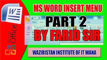 Ms Word 2007 Tutorial In Urdu/Hindi-Insert Tab,Insert Menu Part2,How To Insert Table.2016