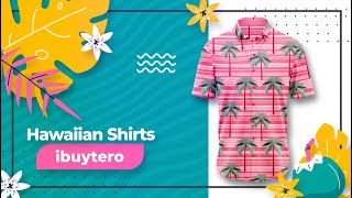 PINK STRIPE PALMS IBUYTERO HAWAIIAN SHIRT
