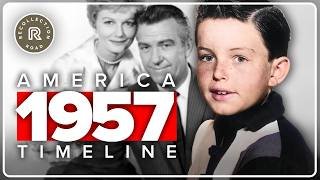 Timeline 1957 - Leave It To Beaver, The Little Rock Nine, and the Space Race begins
