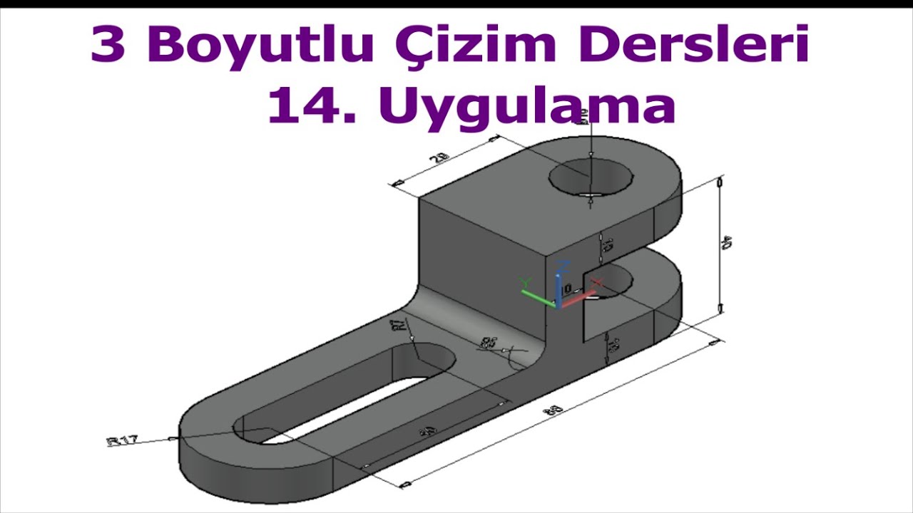 Autocad 3 Boyutlu Çizim #14 (Delete Faces, Color Faces, Rotate Face )