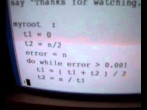 REXX Program (under BeOS) to calculate square roots.