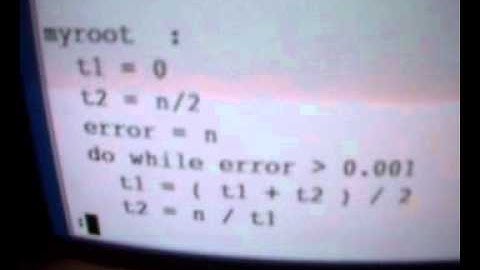 REXX Program (under BeOS) to calculate square roots.