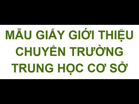 Mẫu Giấy giới thiệu chuyển trường Trung học Cơ sở