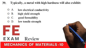 Part 39 FE exam Review: HARDNESS - Mechanics of MATERIALS -8  #FEEXAM #feexamtips
