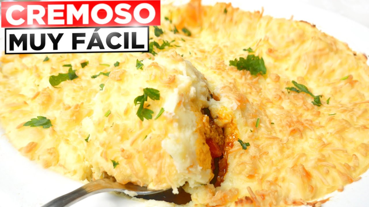 Cómo hacer pastel cremoso de puré, carne y calabacín fácil y económico