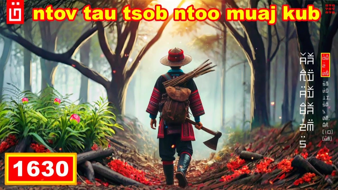 dab hais hmoob - 1630 - ntov tau tsob ntoo muaj kub, ต้นไม้ทอง, the golden tree.