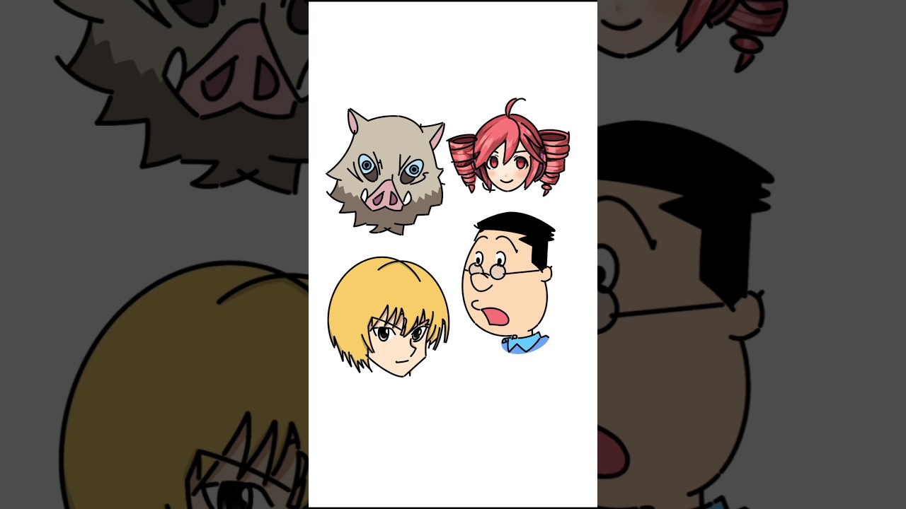 4月生まれのキャラクターたちをアルファベットだけで描いてみた! #shorts #art #イラスト #アニメ