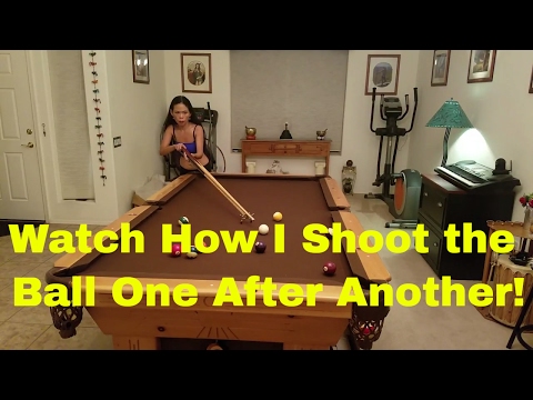 Pool Game I Nailed It! Watch How this Girl Shoot the Ball One After Another!