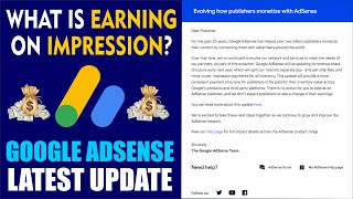 Earning on Impression in AdSense?  Google AdSense Latest Update (November 2023) ? ADX in AdSense