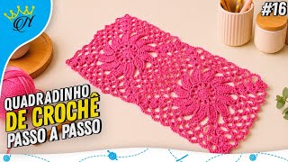 Square de Crochê  - Quadradinho de crochê -Passo a Passo Prof.Neddy Ghusmam