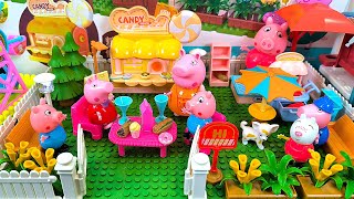 Satisfyingly unboxing cafe toys, fast food, peppa with lego - ASMR
