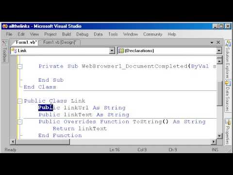 VB 2005 samples: All the links in a web page