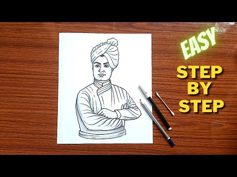 Sketch of Swami Vivekananda | Lion silhouette, Portrait art, Art sketches