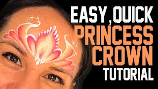 Easy Quick Princess Crown Face Painting How to Face Paint an Easy princess crown