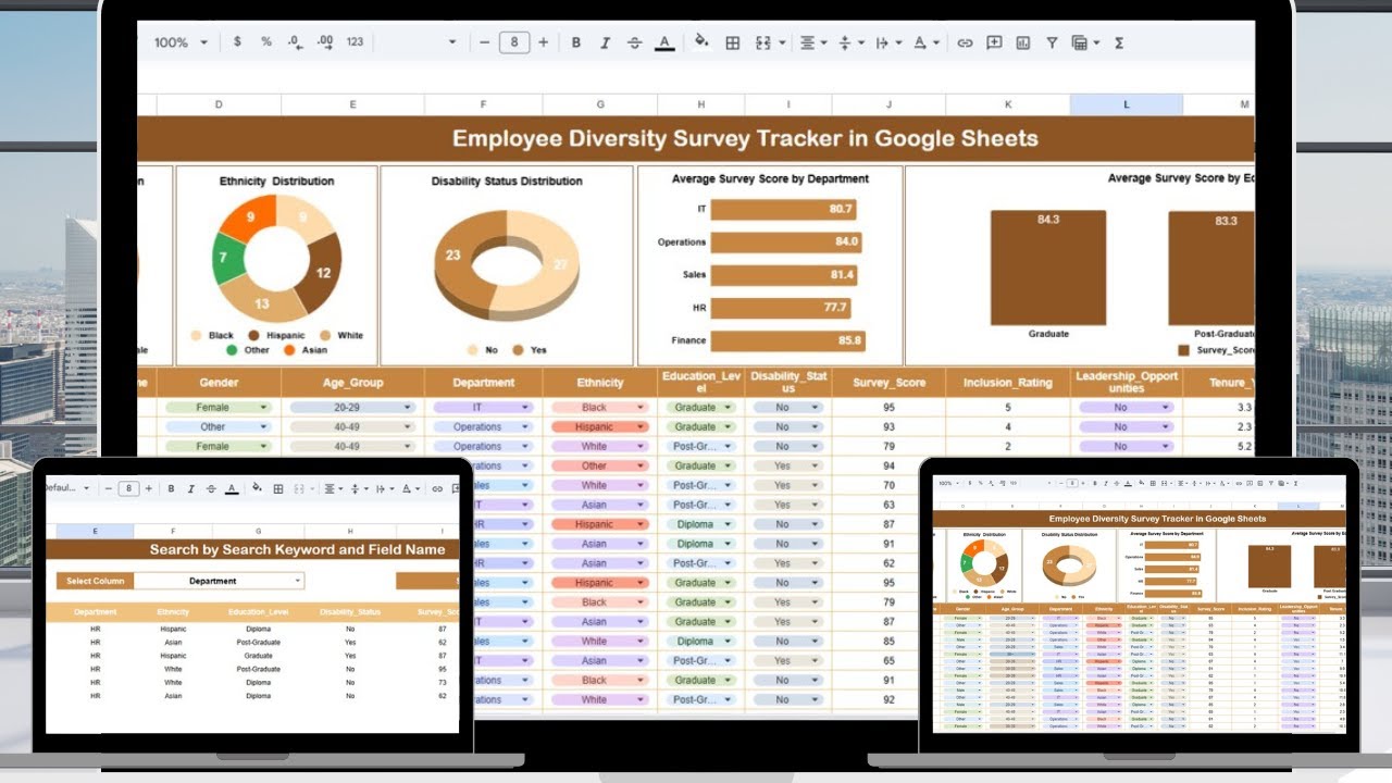 Employee Diversity Survey Tracker in Google Sheets