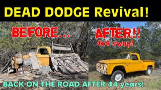66’ Dodge D-100 to W100! Sitting 44 years! We get it back on the road!