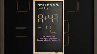Matchstick Brain Teaser: Move One Stick to Fix #493ep11