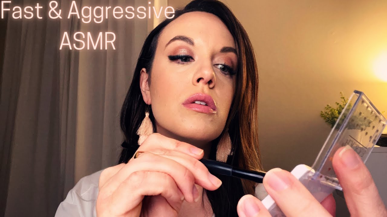 ASMR/Fast & Aggressive Makeup Application (Personal Attention) - YouTube