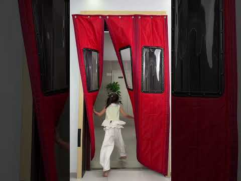 Cotton door curtain#winterNo-drill door curtains for home use, providing warmth and wind protection thumbnail