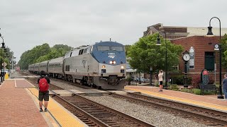 Amtrak northbound Northeast Regional stops at Ashland VA during Train Day on 04 25 2026