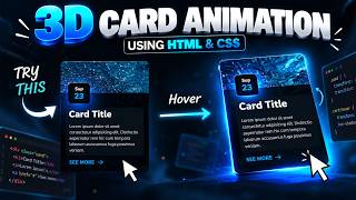 CSS Easy 3D Card Animation Hover Effects | HTML &amp; CSS Tutorial for Beginners
