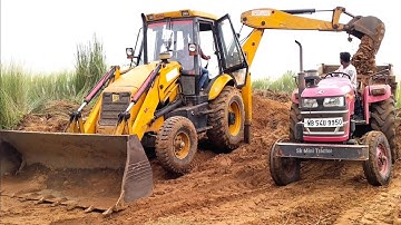 Jcb 3dx Eco Xcellence Machine Loading Mud In Mahindra YUVO 575 Di Tractor | Jcb Machine | Jcb Video