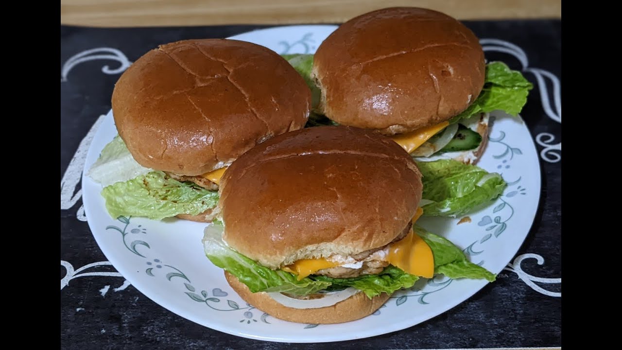 Juicy Chicken Burger Recipe Home made chicken Burger patty Tasty