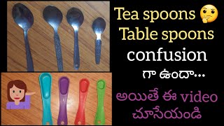 How to measure ingredients without Measuring spoons / Clear explanation in Telugu / TBSP VS TSP