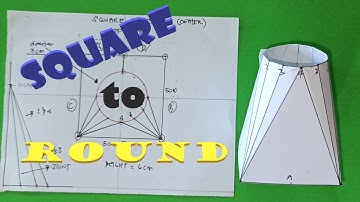 SQUARE or RECTANGLE TO ROUND : How to make/fabricate it? Sheetmetal fabrication. ENGLISH Subtitle