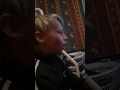 Kid beatboxing to we are family