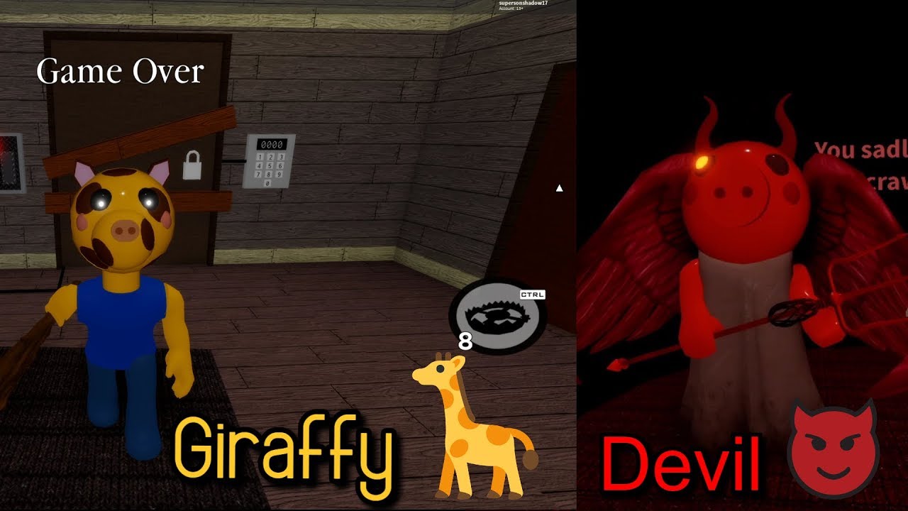 Giraffy Skin Devil Skin Showcase Roblox Piggy Youtube - roblox piggy skin pictures