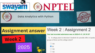 NPTEL Data Analytics with Python Week 2 Assignment 2 Answers Solution Quiz |2025 Jan| #swayamcourses