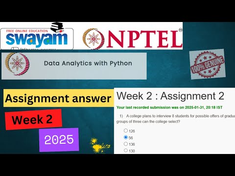 NPTEL Data Analytics with Python Week 2 Assignment 2 Answers Solution Quiz |2025 Jan| #swayamcourses