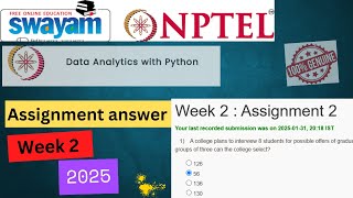 NPTEL Data Analytics with Python Week 2 Assignment 2 Answers Solution Quiz |2025 Jan| #swayamcourses