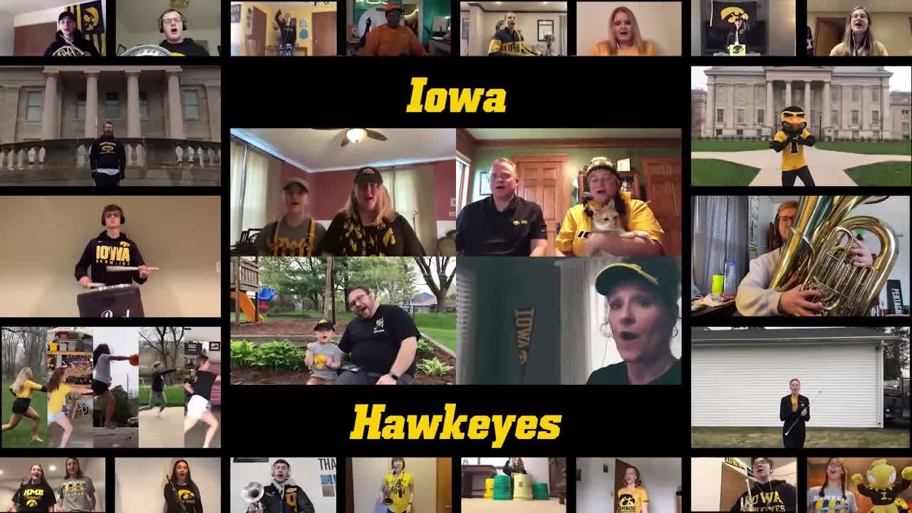The Hawkeye Marching Band assembles virtually to Fight for Iowa! - YouTube