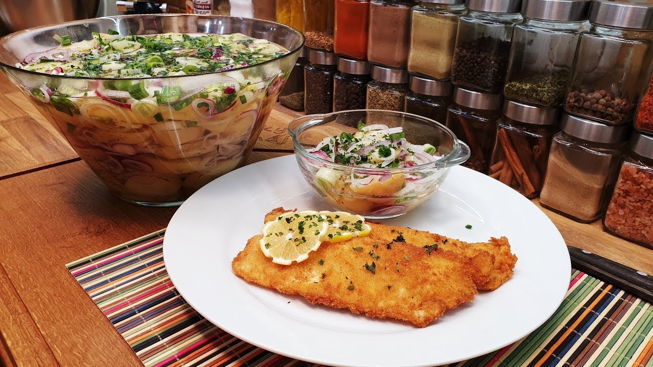 Hagymás burgonya saláta  rántott hal @Szoky konyhája