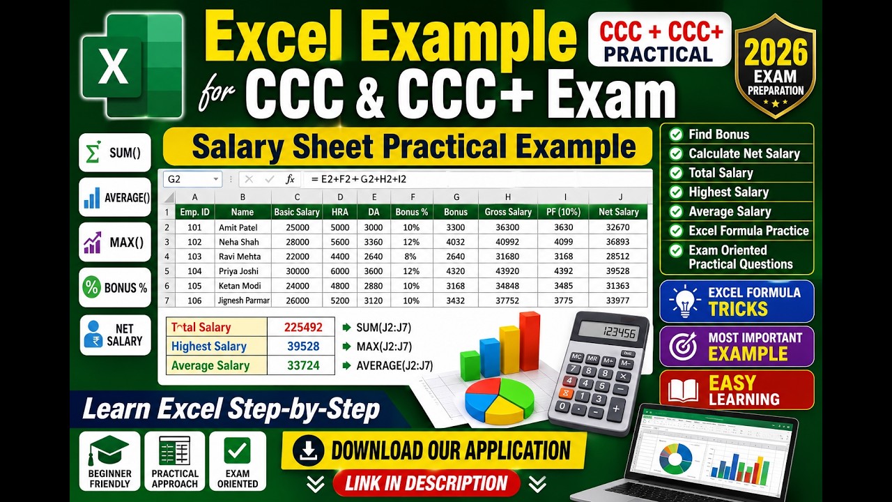 Ccc Eval Example Excel Example for CCC & CCC+ Exam - YouTube