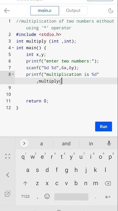multiplication of two numbers without using '+' operator #cprogramming ...