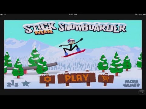 Stickman Snowboarder Free - HD Gameplay [iPad2/NewiPad]