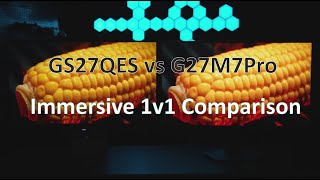 HKC GS27QES vs G27M7Pro — Immersive 1v1 Color Comparison  #monitor #gamingmonitor #4k #1440p