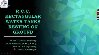 RCC Water Tanks Lecture9:Rectangular Tank resting on ground Part 1: Length to width ratio less than2