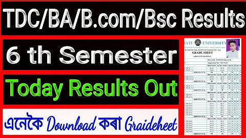 Guwahati University Latest Results BA/B.com/Bsc 6th Semester Result Today