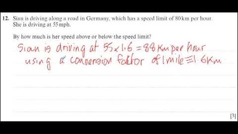 WJEC GCSE Maths Winter 2012 Foundation Paper 1 Q12 - converting units