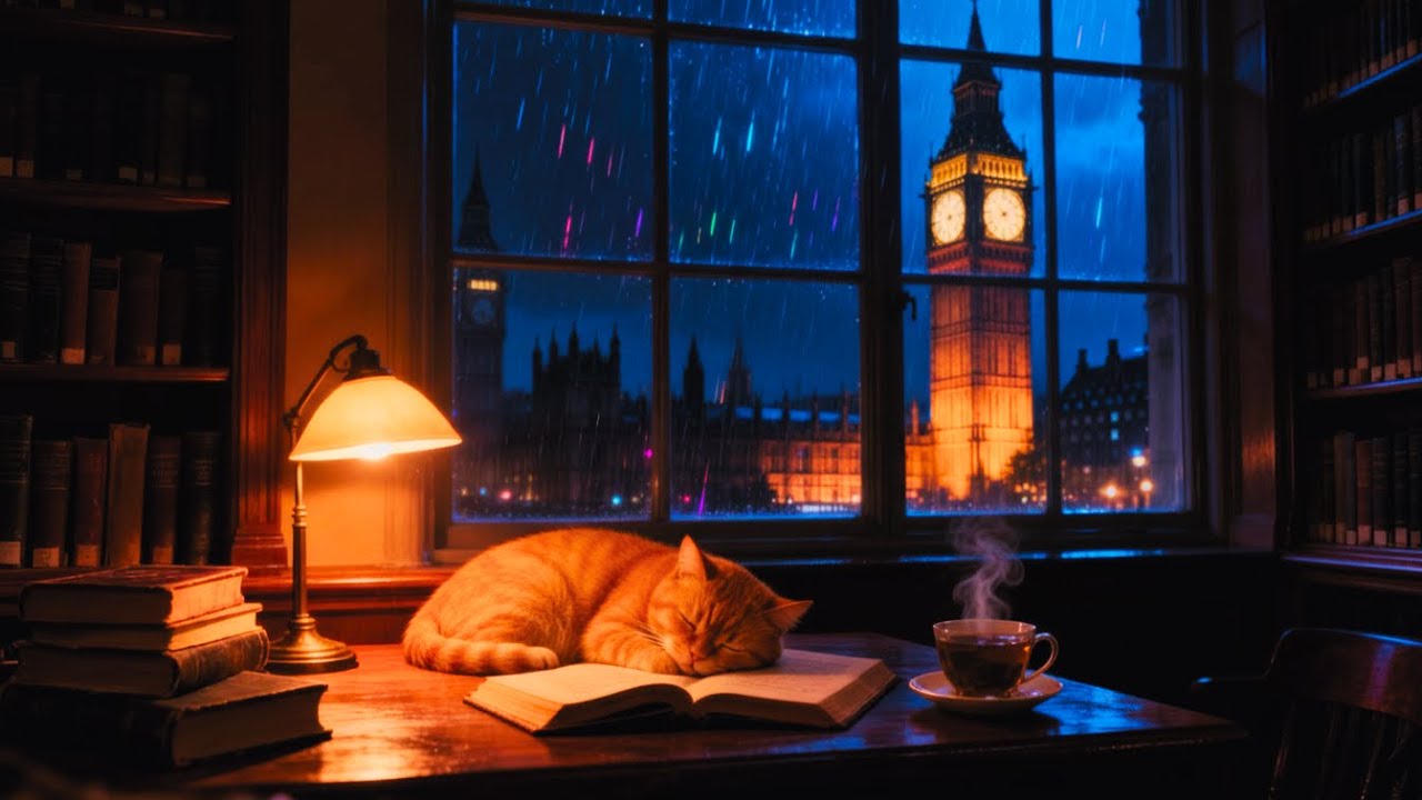 Rainy London Night [1 HOUR] 🕵️‍♂️ Dark Academia Jazz for Deep Work & Study