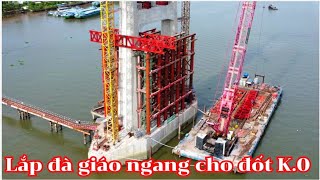 Cầu Rạch Miễu 2 lắp đà giáo ngang cho đốt K.0 trụ chính dây văng P20 cầu rạch miễu 2 / 04-05-2024