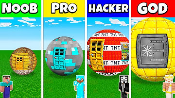 Minecraft Battle: NOOB vs PRO vs HACKER vs GOD: INSIDE SPHERE HOUSE BASE BUILD CHALLENGE / Animation